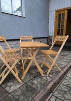 Розкладний дерев'яний набір (стіл+4 стільця)... Оголошення Bazarok.ua