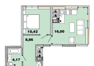 Квартира 1-кімн. продаж Петропавловская Борщаговка &ndash; 39 м&sup2;... Объявления Bazarok.ua